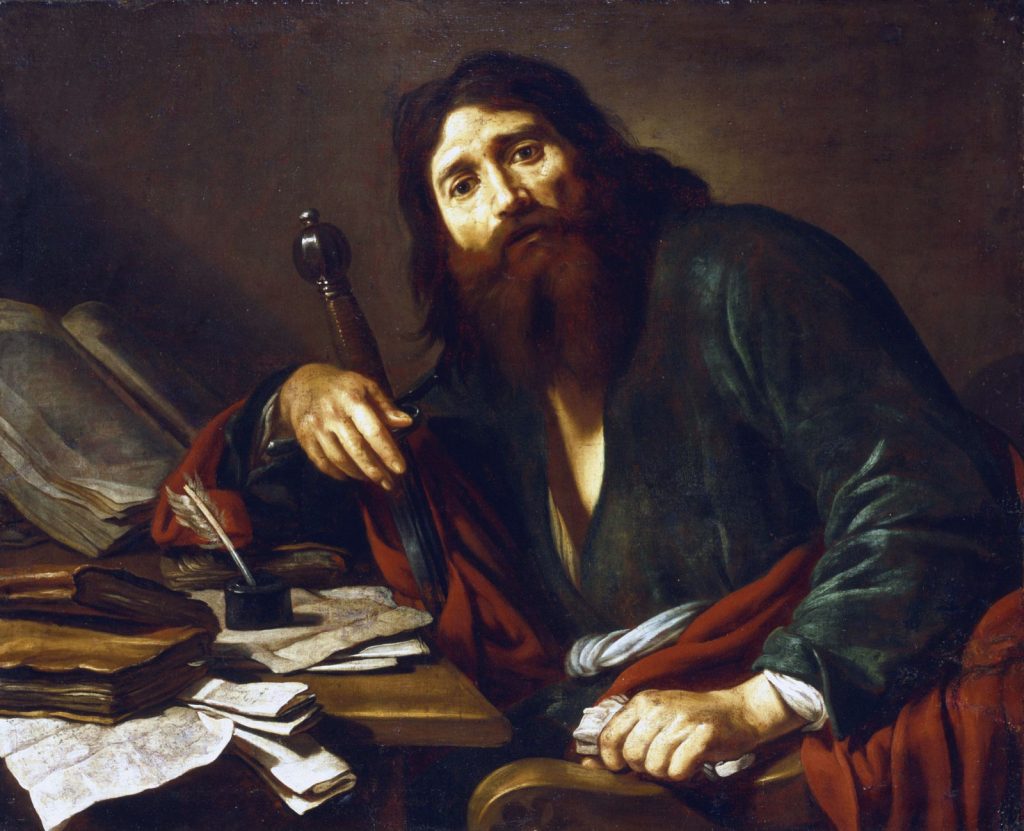 St. Paul the Apostle writing his epistles.