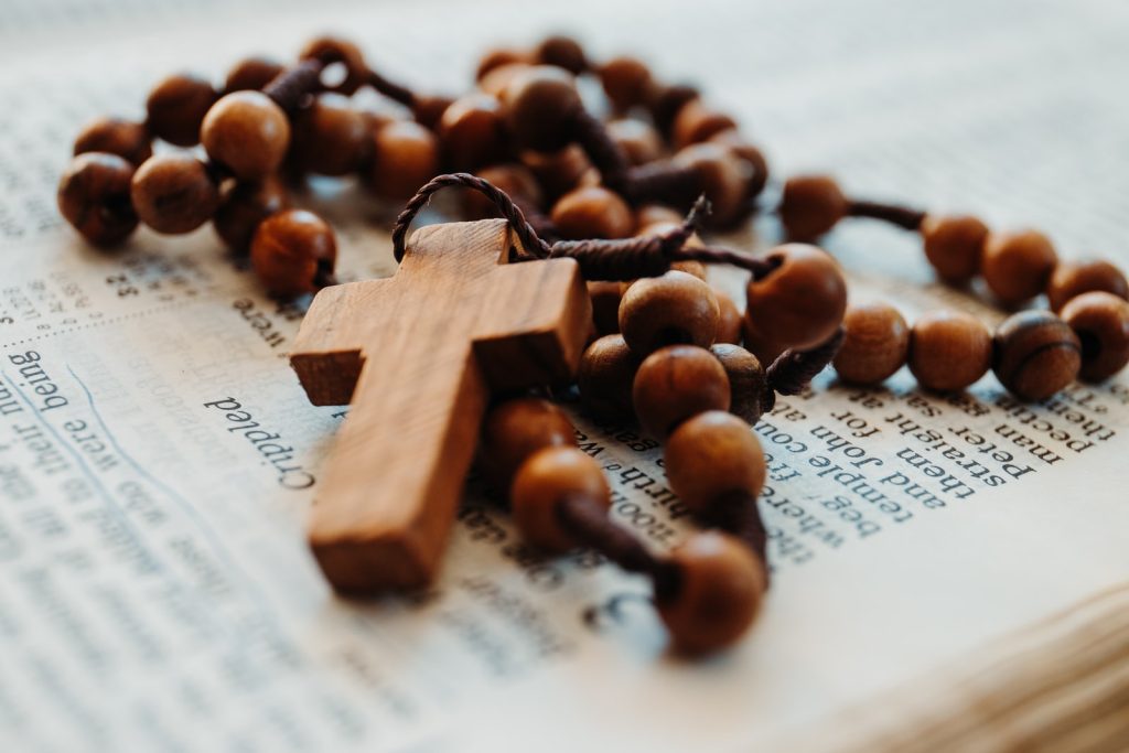Brown Wooden Beaded Rosary